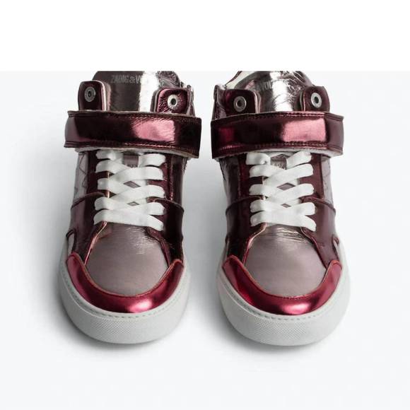 NEW ZADIG & VOLTAIRE mid flash vintage sneaker in dream - Picture 1 of 3
